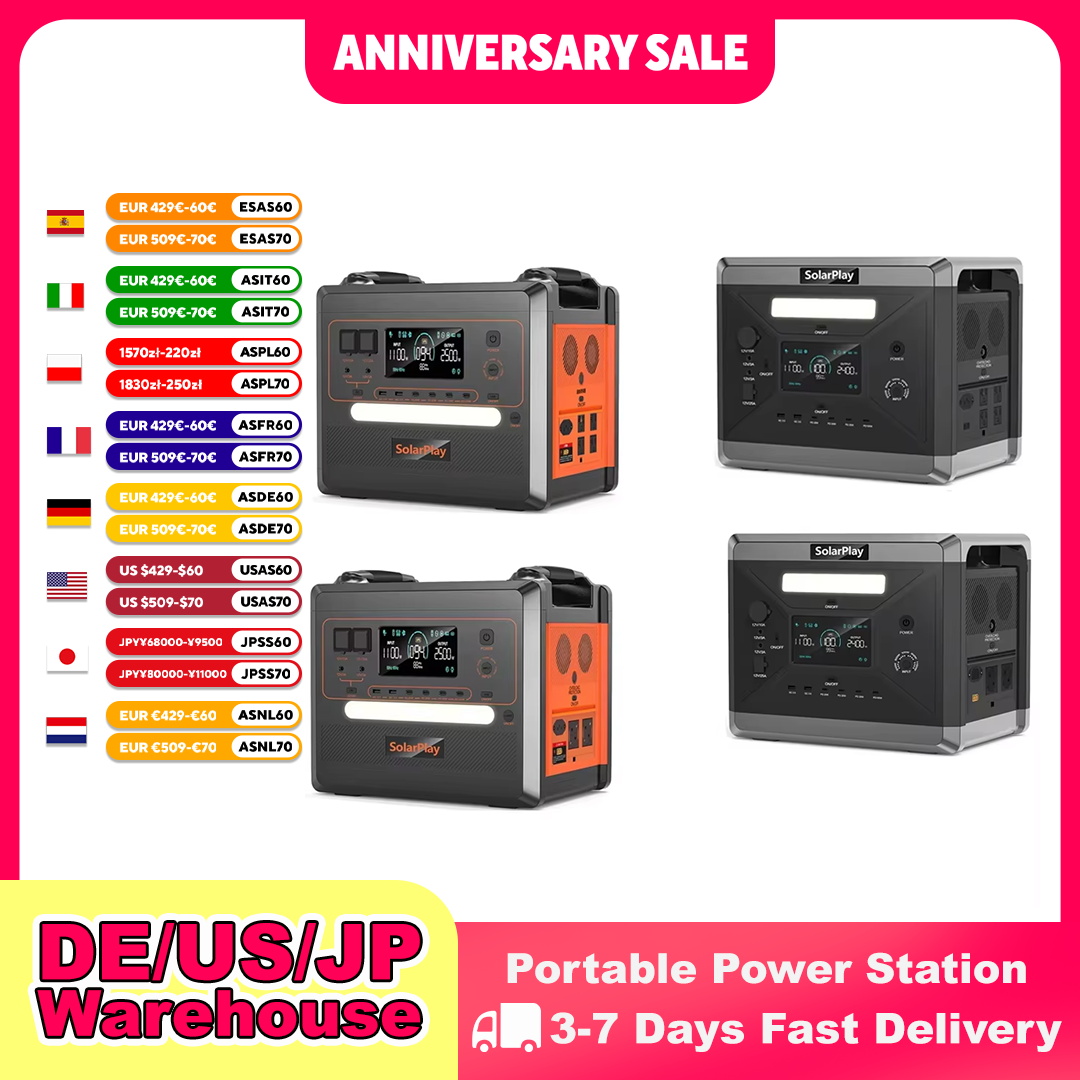 Lifepo4 Battery Pack - SOLARPLAY Semi-solid State Power Station 2500W