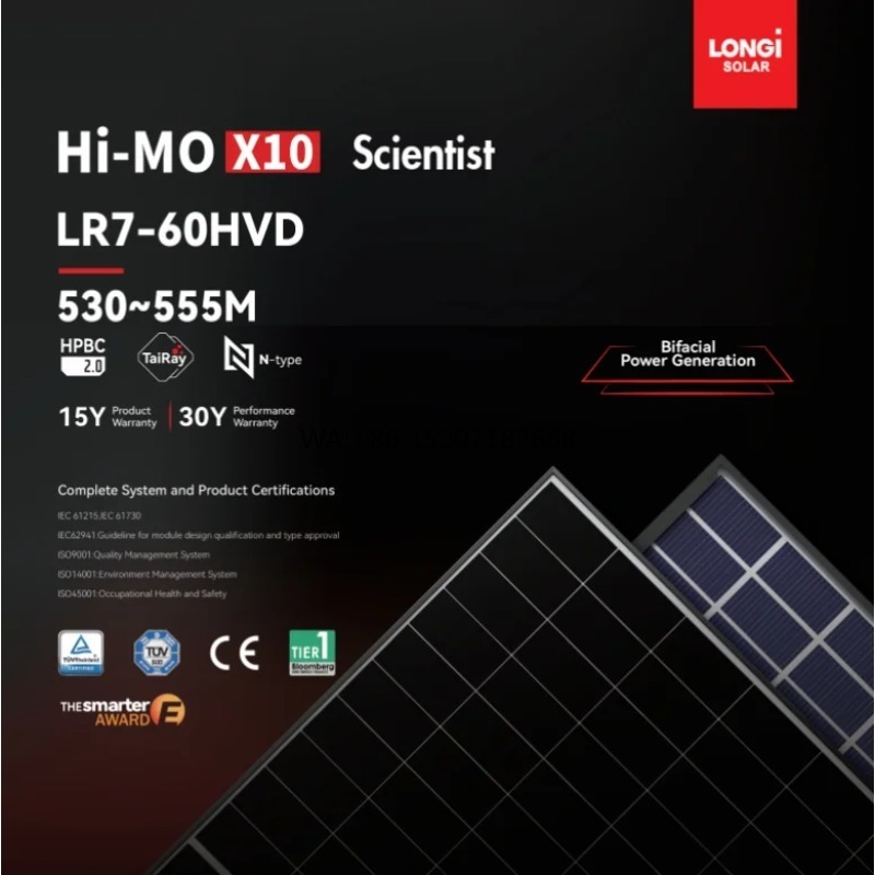 Solar Panel Monocrystalline - Glass Bifacial Monocrystalline 550Watt 550W de