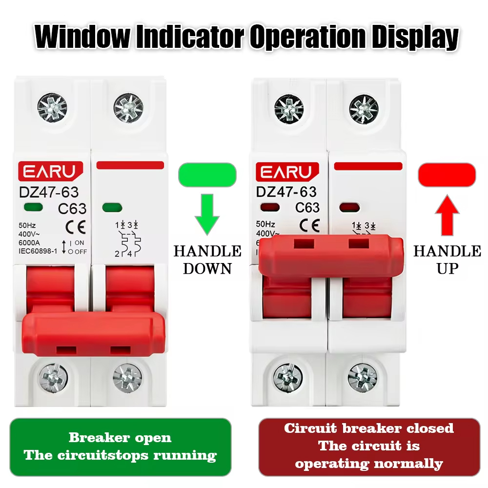 EARU DZ47 1P 2P 3P 4P 3A-63A A - Din Rail Circuit Breaker 评论和价格