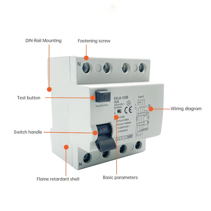 Type B Earth Leakage Circuit B - Din Rail Circuit Breaker 评论和价格