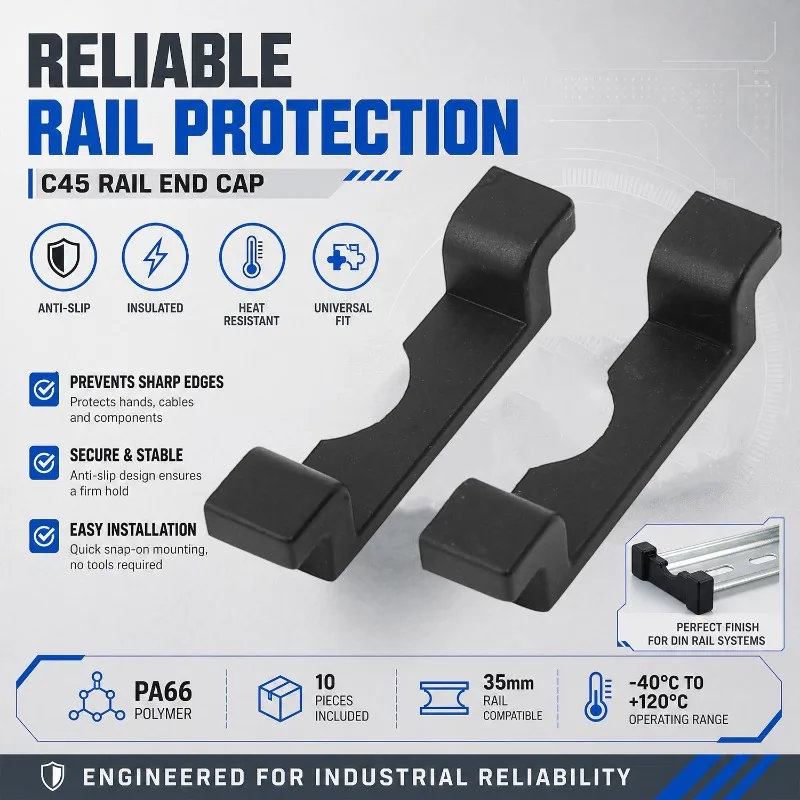 C45 DIN Rail End Cap Anti-slip - Din Rail Circuit Breaker 评论和价格