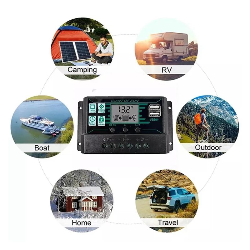 B27B Dual USB 50A PWM Solar Ch - Pwm Charge Controller 评论和价格