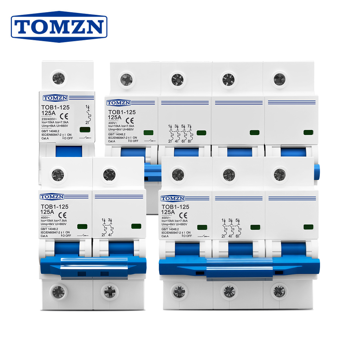 1P 2P 3P 4P 400V AC High-curre - Din Rail Circuit Breaker 评论和价格