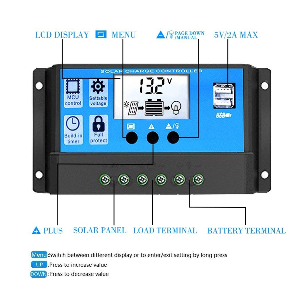 High Efficiency 10A 20A 30A 12 - Pwm Charge Controller 评论和价格